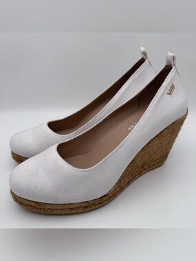 VISCATA Barcelona Marquesa Espadrille Wedge Pumps Beige EU 39 US 8 Made In Spain